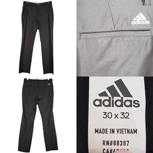 Adidas Golf Pants Chino Straight Leg Flat Front Mens Size 30x32 Black
